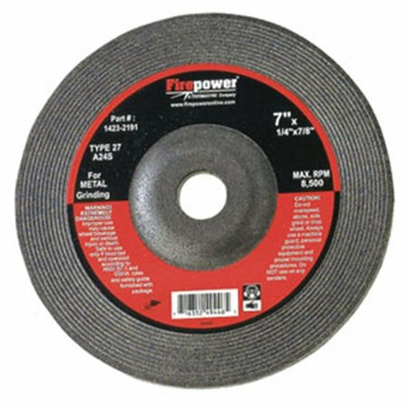 FIREPOWER 1423-2191 Grinding Wheel 7 x 0.25 x 0.87 in. Victor VCT-1423-2191